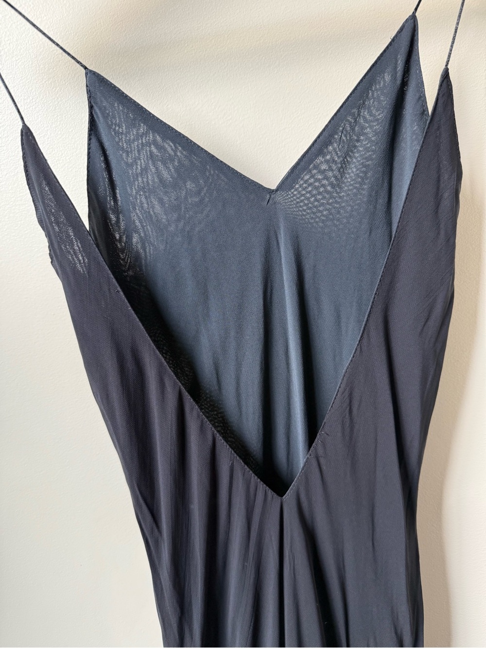 EMILY D Vintage Black Slip Dress Open Back Whimsigoth Fairy Grunge Vamp Dark L - Picture 3 of 6